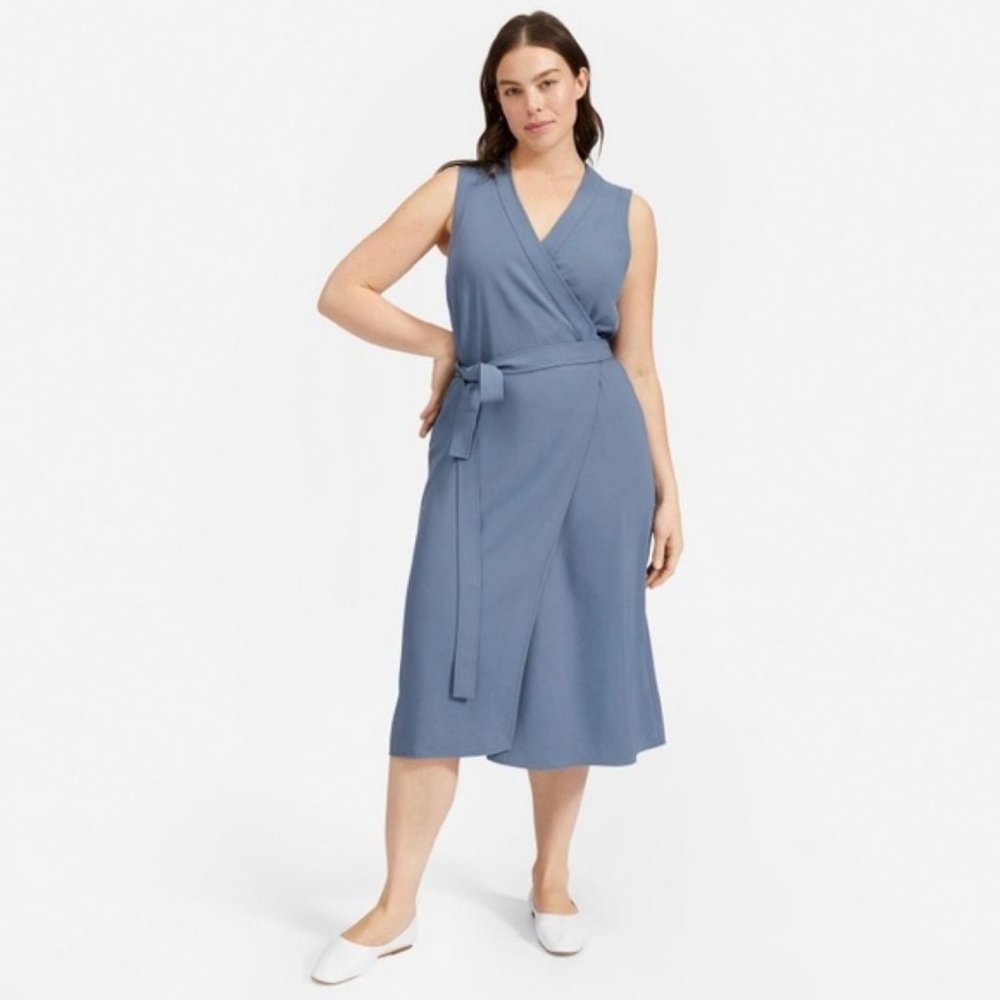 Everlane Japanese GoWeave Sleeveless Wrap Dress